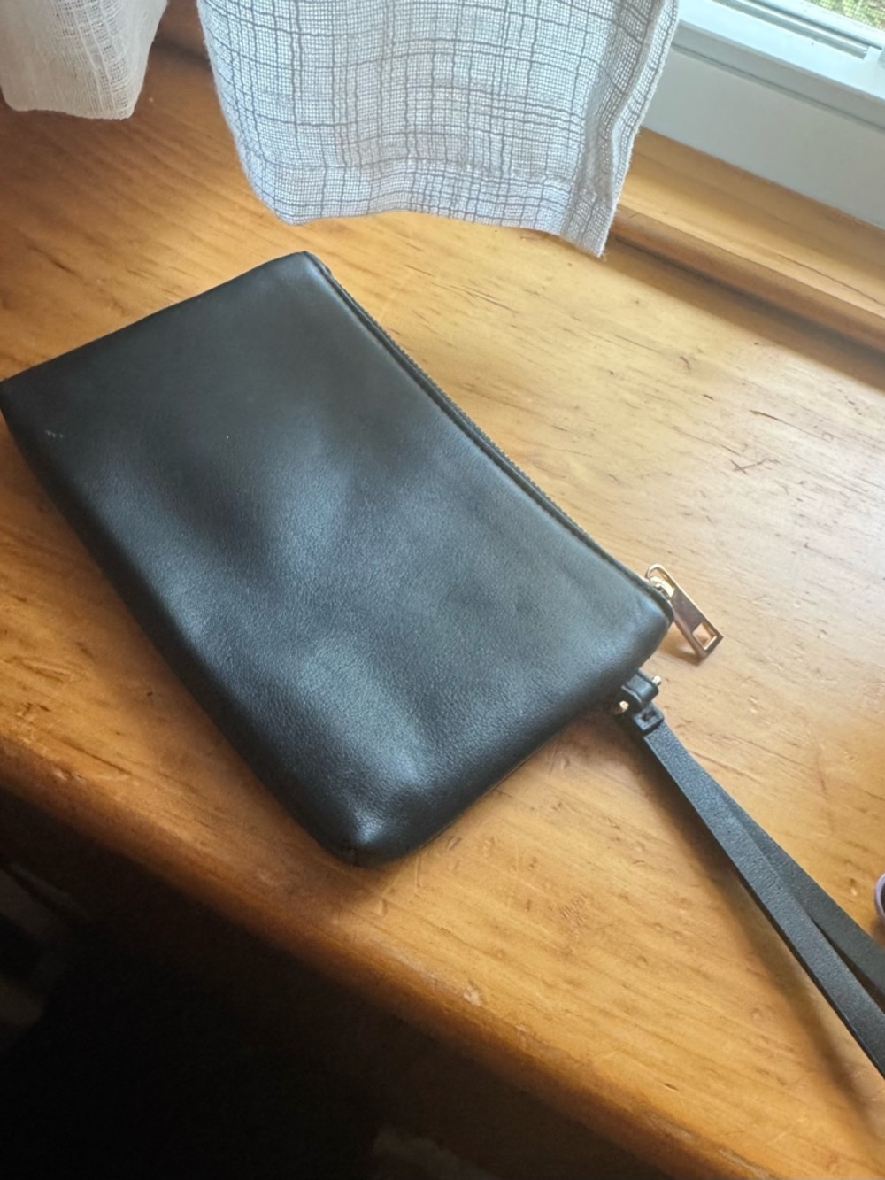 a new day Black Wristlet Clutch with Gold Zip